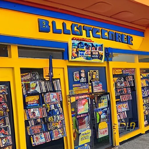 Prompt: blockbuster movie rental store made out of clay