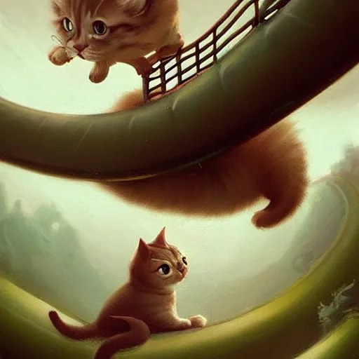 slide down Stable | water a | sliding , OpenArt a cute tiny, Diffusion cat