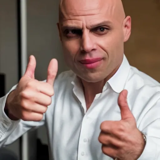 Prompt: Noho Hank from Barry holding a thumbs up