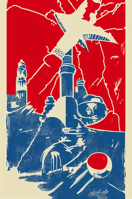 Image similar to USSR poster vector art