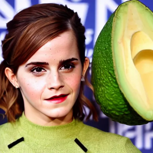 Image similar to emma watson inside a giant avocado