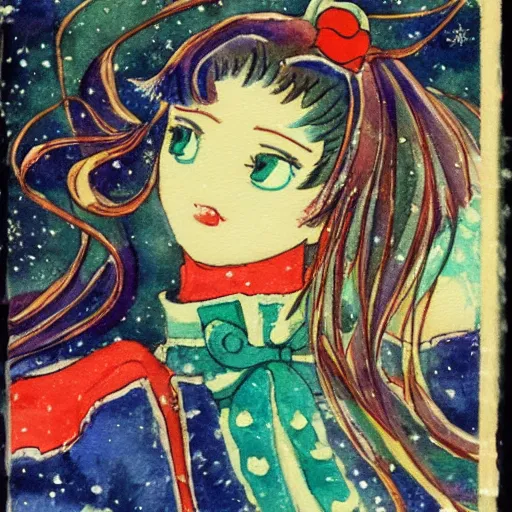 Image similar to winter the sailor jupiter watercolor bilibin thick linings