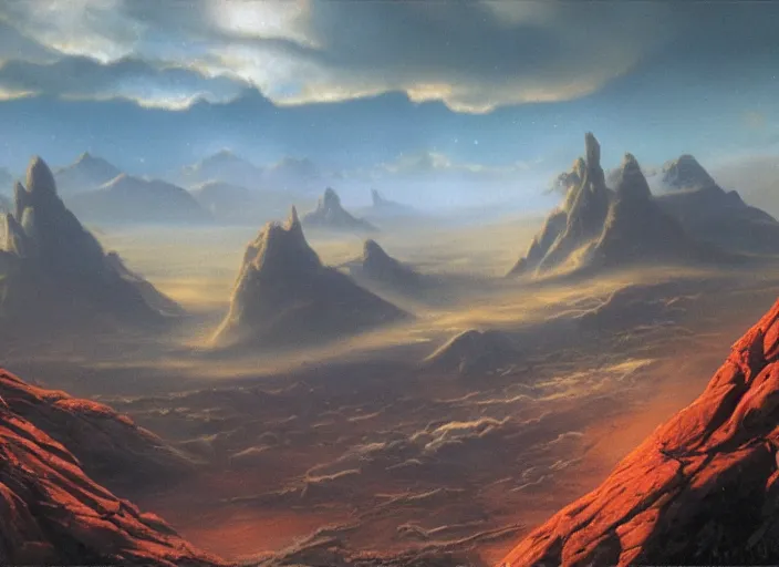 Image similar to matte painting, tony roberts