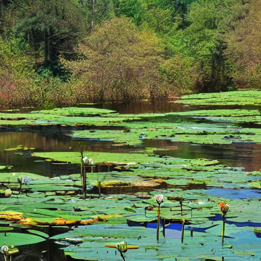 Image similar to cahaba river alabama, water lilies,