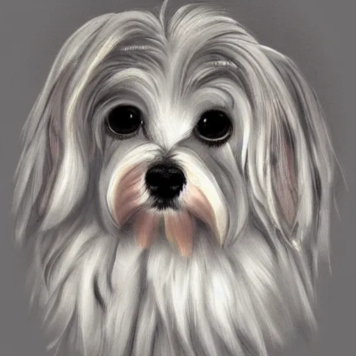 Image similar to a maltese terrier, concept art by yulia zhuchkova, lord raven art print,