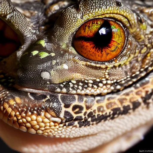 Image similar to a gecko looking into the camera, photorealistic, artstation, cinematic lighting 4k