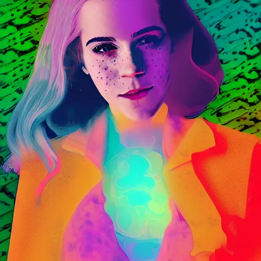 Image similar to a digital portrait of belle delphine, digital art by emma watson, instagram contest winner, computer art, glitch art, dystopian art, glitchy