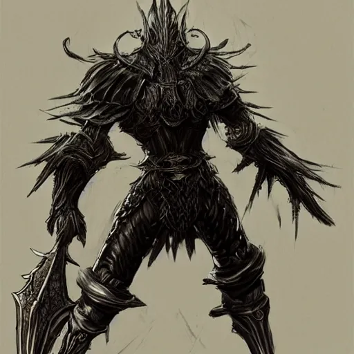 Prompt: a stunning portrait of a darksouls enemy, concept art, character design
