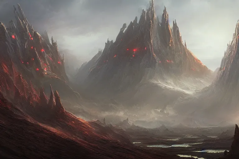Image similar to the primordial Aztec chaos fantasy landscape by Jessica Rossier and HR Giger