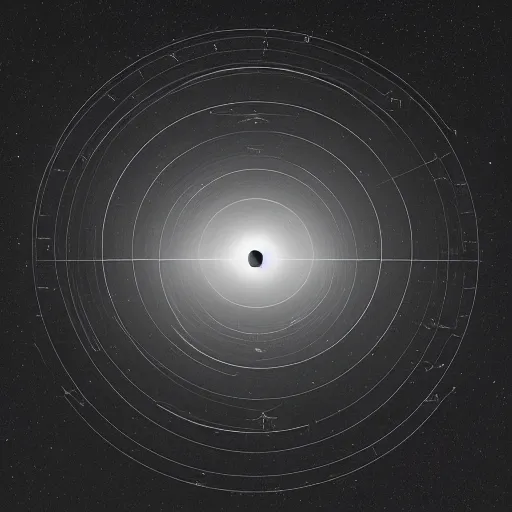Prompt: a matte painting of astronomical diagrams projecting the distances between celestial bodies by emiliano ponzi, james gilleard, george ault, david hockney, atey ghailan, albert namatjira, marius borgeaud, minimalist, bauhaus, retrofuturism, postminimalism, concept art, matte background, matte drawing, magical realism, space art, generative art
