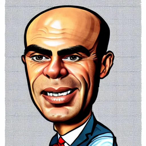 Prompt: A caricature of Alain Berset