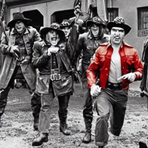 Image similar to scene from hogan's heroes in the style of lupin the third