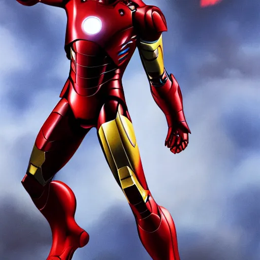 Prompt: Iron man in the style of Alex Ross, 4k