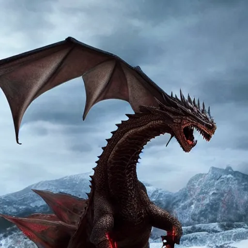 Image similar to Vladimir Putin riding a dragon from Game of Thrones