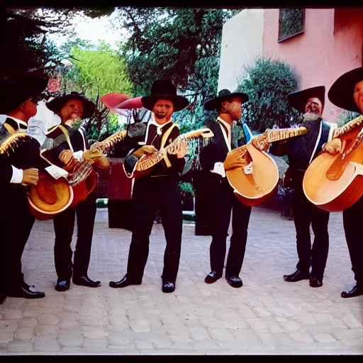 Image similar to photo, portrait, mariachi band, tlaquepaque, kodak ektachrome,