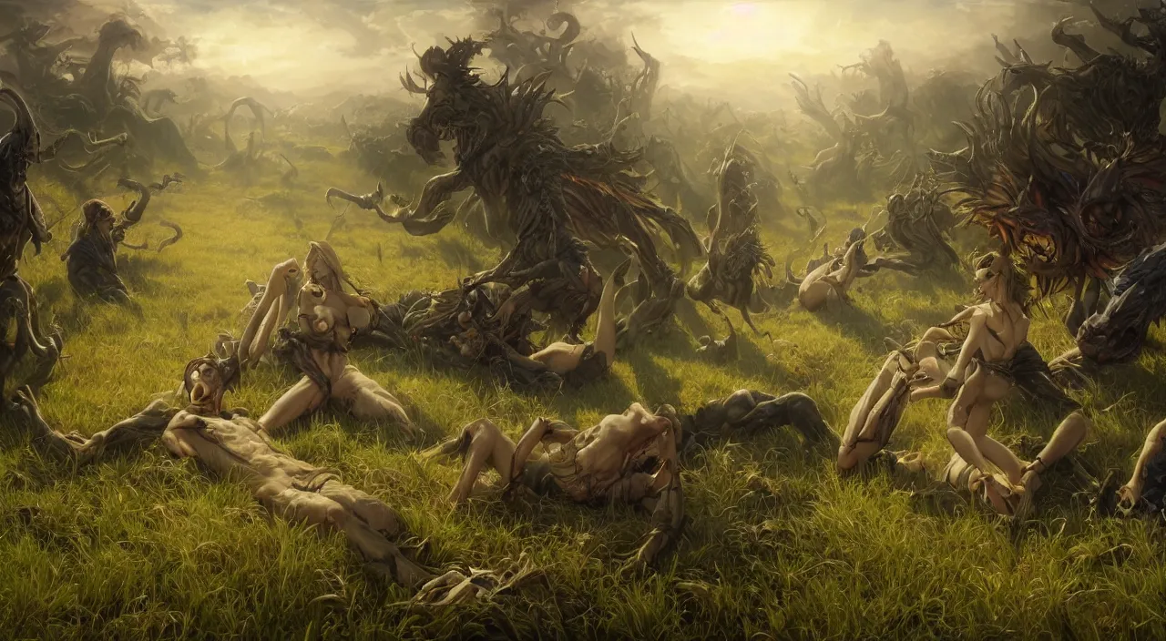 Prompt: Summon Undead 2 on a grassy landscape, detailed, centered, digital painting, artstation, concept art, donato giancola, Joseph Christian Leyendecker, WLOP, Boris Vallejo, Breathtaking, 8k resolution, extremely detailed, beautiful, establishing shot, artistic, hyperrealistic, beautiful face, octane render, cinematic lighting, dramatic lighting, masterpiece