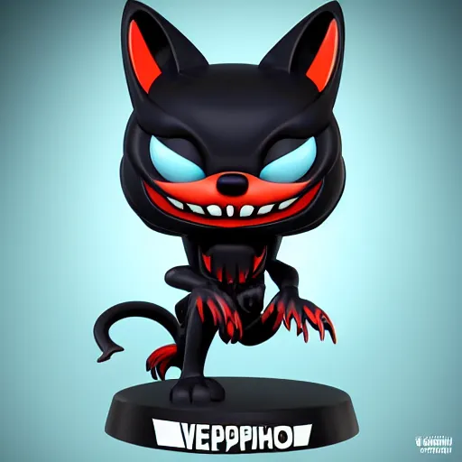 Prompt: venomized Happylookingfox funko-pop, isometric 3D, polygon, 8k HD, detailed