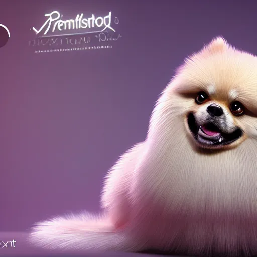 Image similar to a highly detailed digital painting of a fluffy antropomorphic pomeranian that works on a perfume shop, trending on artstation, octane render, 4 k, unreal 5