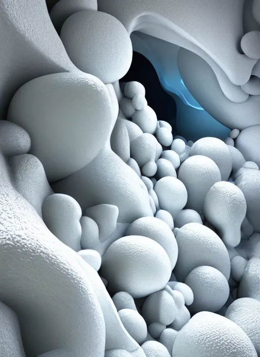 Image similar to white zen sea cave made of geodes well contoured smooth fair walls, up close shot, sharp focus, global illumination, radiant light, alexandre ferra white mecha, irakli nadar, octane highly render, 4 k, ultra hd,