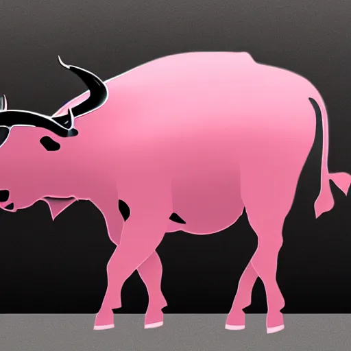 Prompt: bull volume sky concept art pink