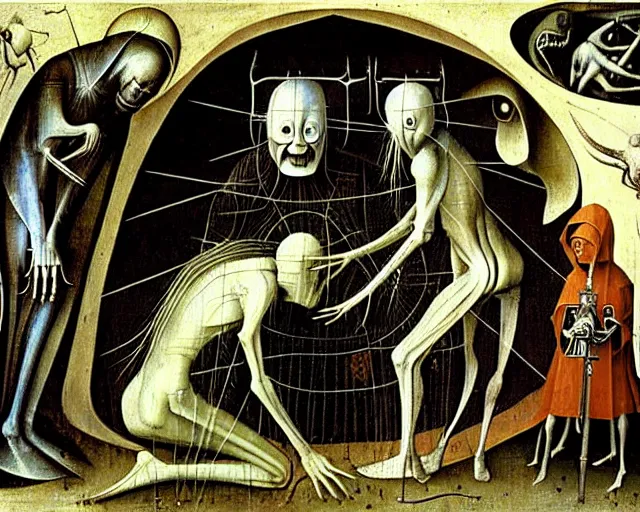 Image similar to the miracle of life by H.R.Giger, hieronymus bosch H 768