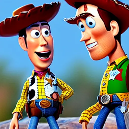 Prompt: nicolas cage is woody in toy story in pixar style