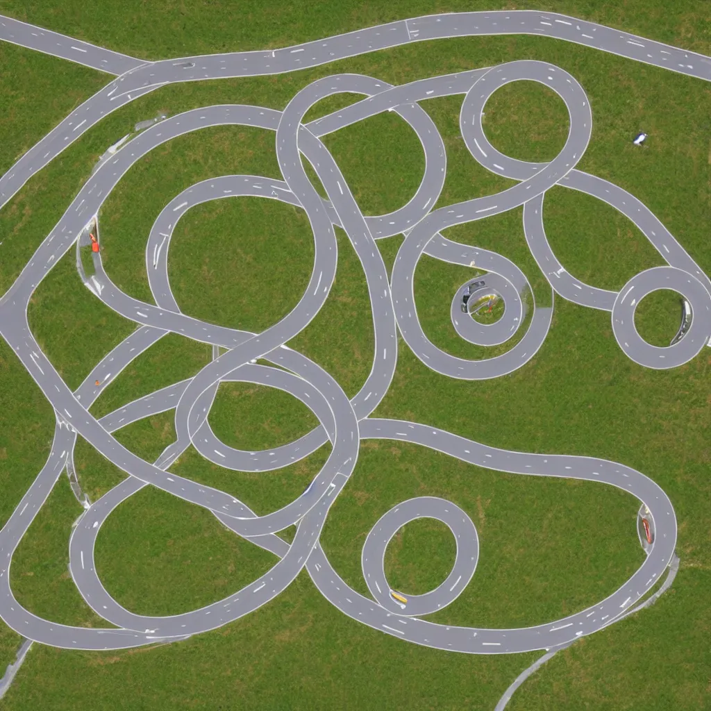 Prompt: figure eight roundabouts