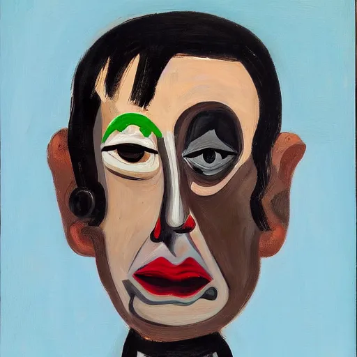 Image similar to George Condo surrealist portrait painting of a face