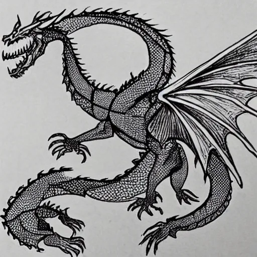 Image similar to “fire breathing dragon, Diagrammatic Drawing”