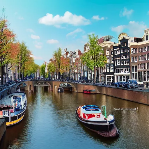 Image similar to amsterdam, concept photo, 2050