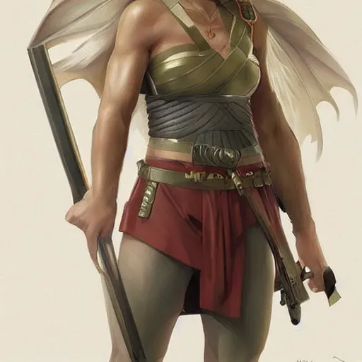 Image similar to character concept portrait of tsunade as an ancient greek soldier, tall, muscular, blonde, modestly clothed, on a battlefield, highly detailed, digital painting, artstation, concept art, symmetry, smooth, sharp focus, illustration, art by artgerm and greg rutkowski and alphonse mucha