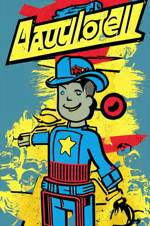 Image similar to fallout 7 6 retro futurist illustration art by butcher billy, sticker, colorful, illustration, highly detailed, simple, smooth and clean vector curves, no jagged lines, vector art, smooth andy warhol style