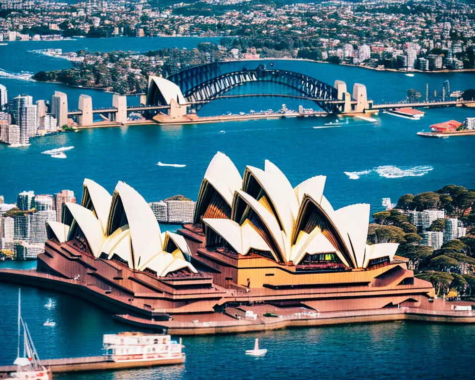 Prompt: sydney opera house and harbour bridge lego town, 3 5 mm lens, shallow dof, cinematic, photo, 4 k, detailed, tiny