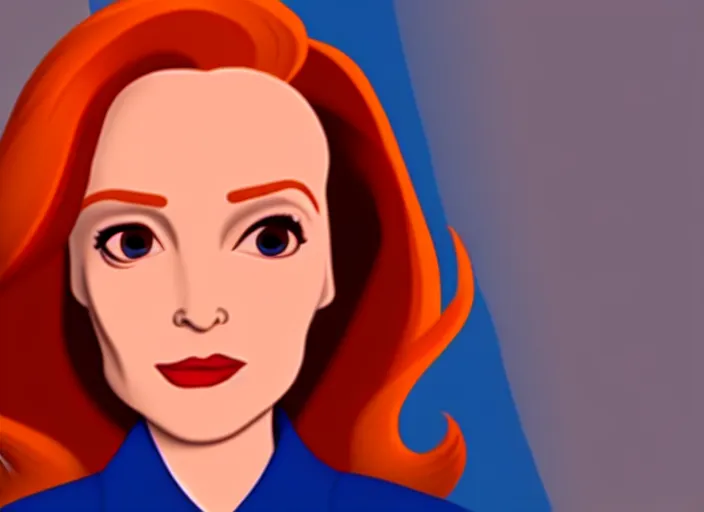 Prompt: dana scully, by disney animation