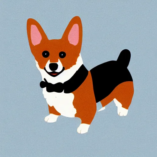 Prompt: A corgi in the style of Jesse Jacobs, natural elements