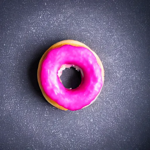 Image similar to Perfectly circular donut!!!!! in the shape of a raspberry!!!!!!, trending on artstation, 4k, 8k, professional photography, overhead shot, 35mm lens