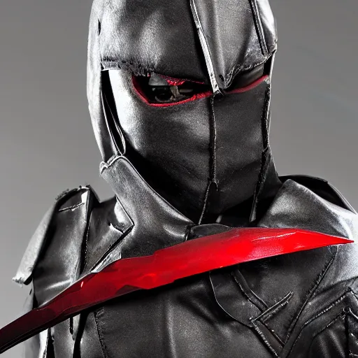 Image similar to [ prototype ] 2 0 0 9 like mercenary black red blade for arm epic hood edgy in apocalyptic city