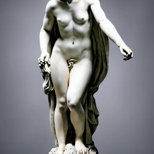 Image similar to emilia clark as a greek marble statue