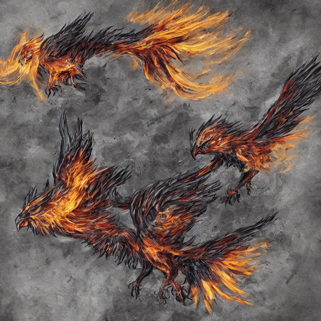 Prompt: A phoenix rising from the ashes