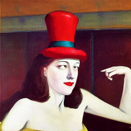 Image similar to radio, city, queen of hearts, painting, by edward hopper