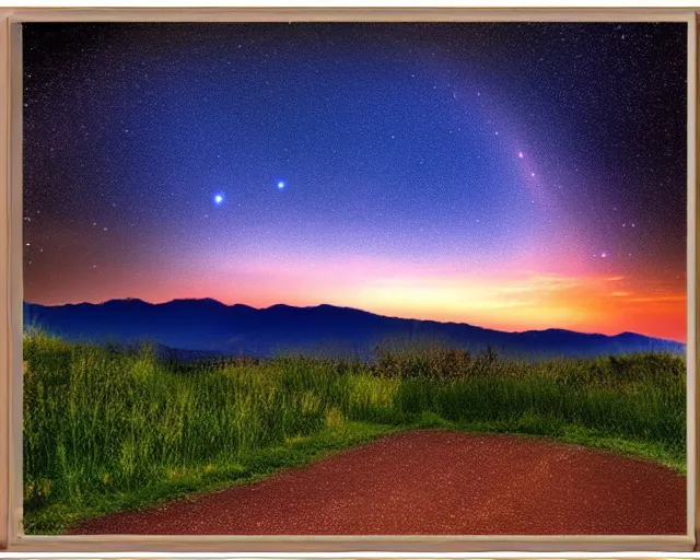 Prompt: scenic view of the sky on a summer night, ultradetailed,,