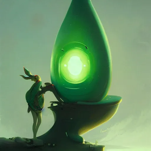 Prompt: a green buoy by Peter Mohrbacher