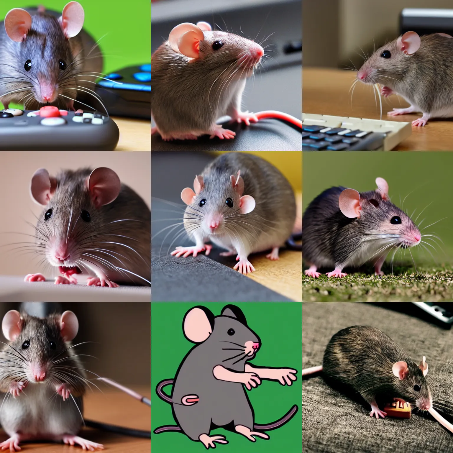 Prompt: a rat as a gaming mouse