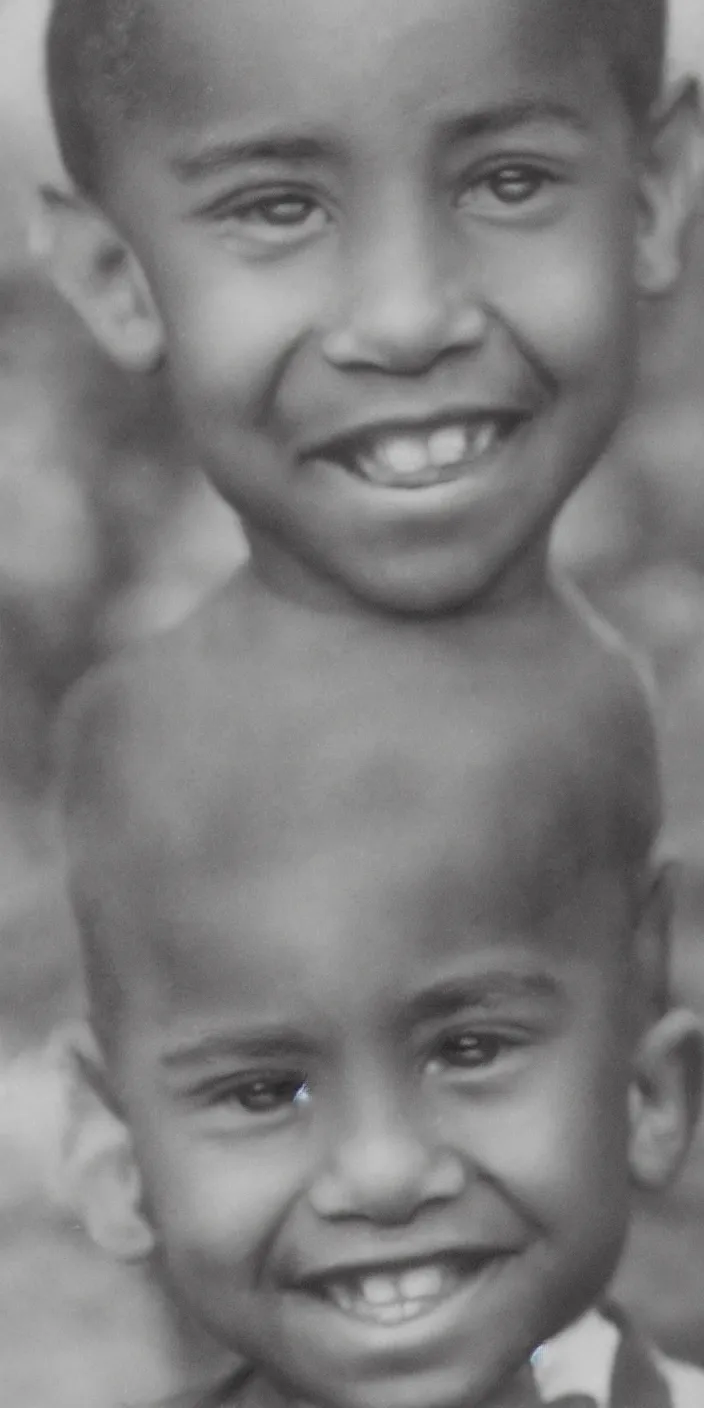 Image similar to character portrait close - up barack obama as a young child