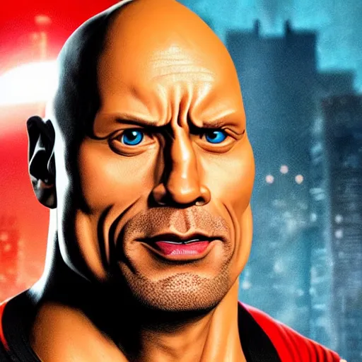 Image similar to Dwayne Johnson as Syndrome from the Incredibles, Incredibles Villain