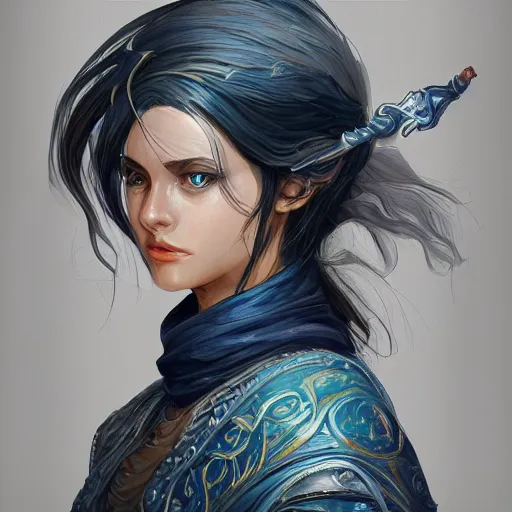 Image similar to portrait of a water mage, elegant, intricate, highly detailed, digital painting, artstation, concept art, sharp focus, illustration, dungeons and dragons