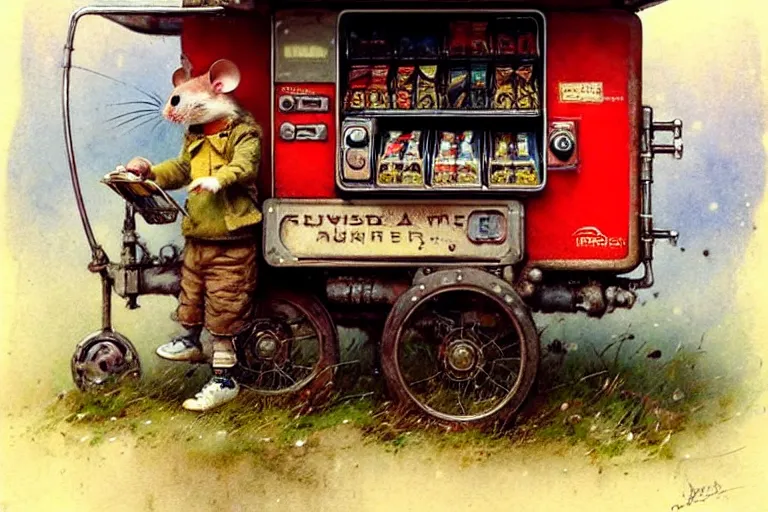 Prompt: adventurer ( ( ( ( ( 1 9 5 0 s retro future robot mouse vending machine wagon house. muted colors. ) ) ) ) ) by jean baptiste monge!!!!!!!!!!!!!!!!!!!!!!!!! chrome red