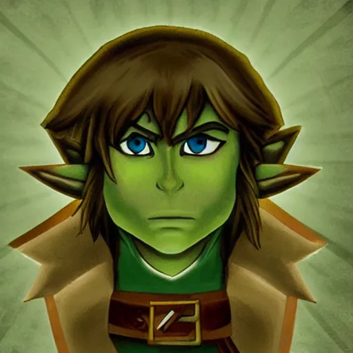 Image similar to a portrait of Link from the legend of Zelda