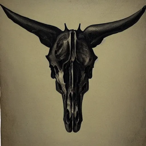 Prompt: gothic beautifully detailed painting of a horse's skull with black liquid pouring out of its eyes