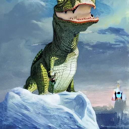 Image similar to summer winter excited paris triangle crocodile beer iceberg muscat, by j. m. w. turner and robert henri and william hogarth, fauvist, zbrush central, tarot card